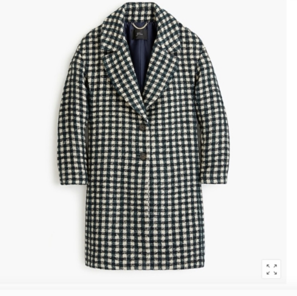 J. Crew Oversized Topcoat in Check Tweed